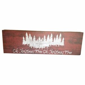 Designs Direct Holiday - Oh Christmas Tree Red Wood Sign Designs Direct Holiday - Oh Christmas Tree Red Wood Sign